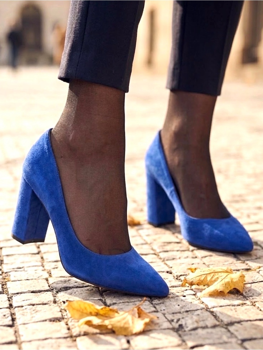 Nine West Women’s Block Heel Pumps Royal Blue 9M